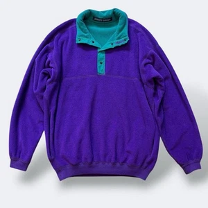 Vintage 90s Musto Snugs Fleece Size S Purple Relaxed Fit Retro Popper Collar - Picture 1 of 8