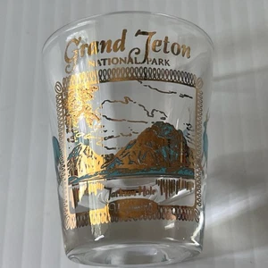 Grand Teton National Park Jackson Hole Wyoming Schnapsglas 2 1/4 Zoll Bär & Elch - Bild 1 von 6