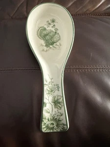 Maxcera grün & weiß TOILE Thanksgiving Truthahn Löffel Rest 10" lang - Bild 1 von 4