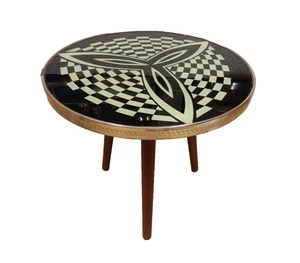 Taburete de flores años 50 60 mesa placa de vidrio 28x30 Mid Century 50s 60s True Vintage - Imagen 1 de 4