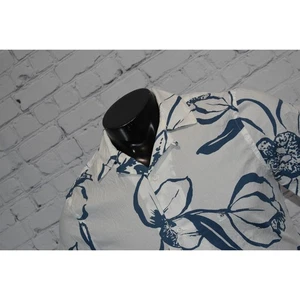 Express Shirt Mens Size XS White Blue Floral Tropical Hawaiian NEW Without Tags - Picture 1 of 6