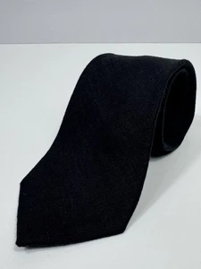 Corbata Otaa 100 % lino 3,25” X 59,5” negra clásica de diseño lujo ciudad moderna - Imagen 1 de 8