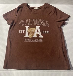 Girls Kid large 14 California LA dreaming Teddy Bear shirt - Picture 1 of 6