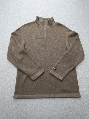 Suéter Patagonia Para Mujer Mediano Marrón Mezcla de Lana Cuarto Cremallera Pullover EE. UU. Y2K Foto 1 de 4