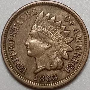 1863 Indian Head Penny- Higher Grade (Lot#1) - Picture 1 of 2