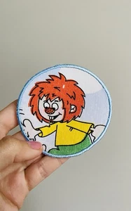 Pumuckl Patch 7,5cm 80er Kreis flicken Aufnäher Vintage Wolke Gelb Bügelbild - Bild 1 von 3