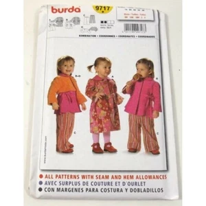 Burda 9717 Sewing Pattern Childs Dress Pants Top Size 9 Months To 3 Years Uncut - Picture 1 of 2