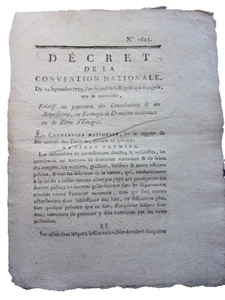 Décret 1793/ Acquisitions fermage de domaines nationaux ou de biens d'émigrés - Bild 1 von 2