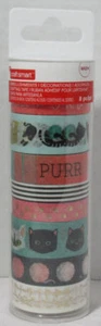 Craft Smart Washi Crafting Tape CATS Gold Foil Teals Pinks Yarn balls MEOW 8 pcs - Picture 1 of 4