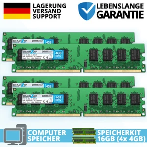 BRAINZAP 16GB DDR2 RAM - PC2-6400U 2Rx8 UDIMM - 800 MHz CL6 Intel & AMD (4x 4GB) - Bild 1 von 1