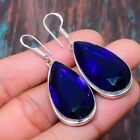 London Blue Topaz Gemstone Handmade Gift Jewelry Earring 2.05" R927