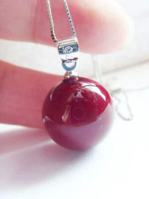 Collar Caja Regalo Plata 925 18" Colgante Perla CÁSCARA Mar Rojo Natural PE33 Foto 1 de 4