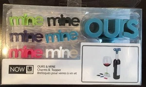 Umbra Ours & Mine 6 Wine Charms & 1 Bottle Stopper New   - Picture 1 of 2