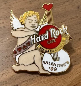 Hard Rock Cafe NIAGRA FALLS 1999 VALENTINE'S DAY PIN Cupid GUITAR Pin - Picture 1 of 1