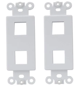 Wall Plate QuickPort Decora Insert for 2-Port Keystone Jack-White - Picture 1 of 3