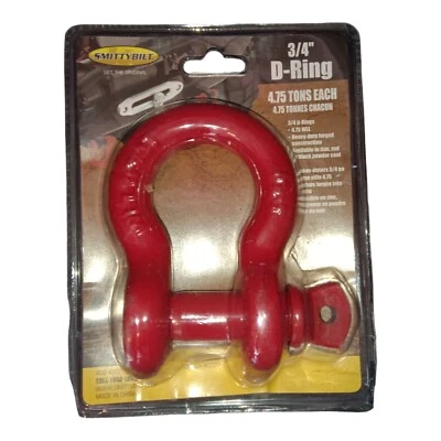 Grillete Smittybilt rojo para Jeep Wrangler TOYOTA 13047R 3/4 anillo en D (TL) Foto 1 de 2