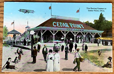 Ohio OH Cedar Point Amusement Park, Racing Coaster, The Racer; PM 1912 Postcard