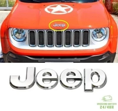 SCRITTA JEEP stemma anteriore posteriore per renegade compass cherockee cromato - Immagine 1 di 3