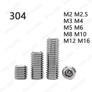 304 Set prese esagonali in acciaio inox viti viti viti a punto piatto DIN913 M2-M16 - Foto 1 di 5