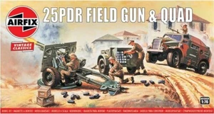 WWII 25pdr Field Gun & Quad scala 1/76 - AIRFIX A01305V Model Kit - Foto 1 di 1