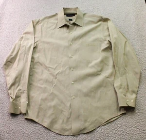 Brooks Brothers Dewar's 12 Whiskey Button Down Shirt Mens MEDIUM Tan Long Sleeve - Picture 1 of 5