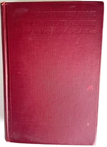 Readings in English Prose of the Eighteenth 18th Century HB Raymond Alden 1911 - Picture 1 of 6