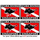 SINGAPORE SCUBA DIVING Flag-Map Shape Rectangular Vinyl Stickers, Decals 50mm x4