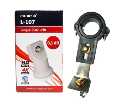 Amiko SINGLE OUTPUT Universal Linear Ku Satellite LNB + Universal Single Bracket - Image 1 of 4