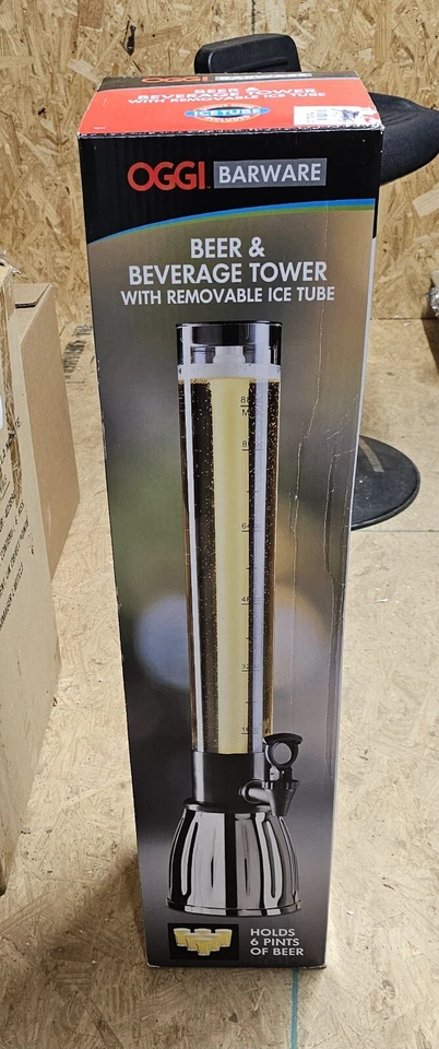 Oggi Beer Beverage Tower EZ-Pour Spigot Ice Tube 88oz  - Image 1 of 2