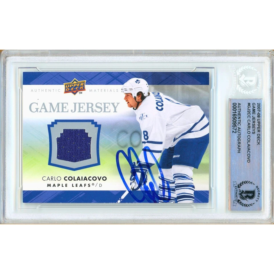 Carlo Colaiacovo Signed 2007-08 Upper Deck Game Jerseys GJ2-CC Card AUTO Beckett - Image 1 of 4