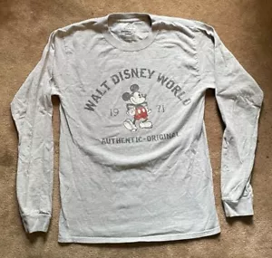 Walt Disney World Long Sleeve Gray T-Shirt Small - Picture 1 of 5
