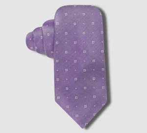 $59 Vince Camuto Men's Purple Square Silk Classic Narrow Neck Tie 58X3.25 - Picture 1 of 2