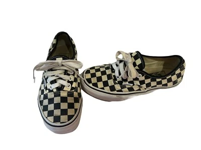 Vans Off The Wall Old Skool Negro Blanco Cuadros Niños Jóvenes Talla 3.5 Foto 1 de 4