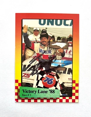 Neil Bonnett NASCAR 1989 Maxx #143 North Carolina Win Autographed Signed - Image 1 of 4