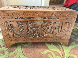Wooden chest ottoman blanket box Storage chest - COLLECTION ONLY - Picture 1 of 18