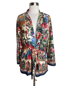John Mark Urban Scene Jacket Medium Faux Suede Abstract Wildlife With Pockets - Picture 1 of 8