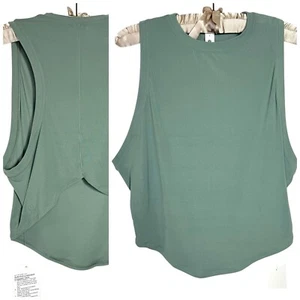 NWT Lululemon Soft Knit Crewneck Cropped Tank Green Size 6 Stretch Workout Top - Picture 1 of 7