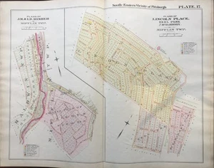 1900 MIFFLIN PITTSBURGH PENNSYLVANIA BALDWIN TOWNSHIP LINCOLN SCHOOL ATLAS MAP - Picture 1 of 2