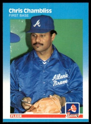 1987 Fleer Baseball Card Chris Chambliss Atlanta Braves #513 - Image 1 of 2