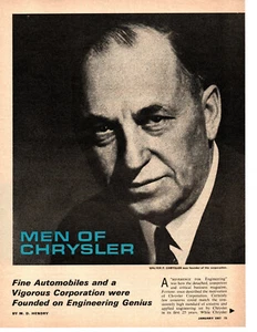 The Men of Chrysler 1967 ~ artículo original de 7 páginas / anuncio - Imagen 1 de 1
