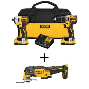 DEWALT Drill + Impact Combo Kit 20V MAX XR Li-Ion Cordless w/ Oscillating Tool - Picture 1 of 12