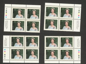 1987 Matching 4 Canada Inscription Blocks 1167! 39Queen Elizabeth II! MNH XF $21 - Picture 1 of 2