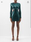 Staud Women?S Dolce Side Cutout Sequin Mini Dress In Emerald Green Small