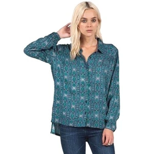 NEW VOLCOM SURF IN MY EYES L/S BUTTON DOWN SHIRT BLOUSE TOP SMALL 23-22 - Picture 1 of 2