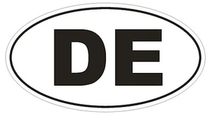 DE Delaware EURO OVAL Bumper Sticker or Helmet Sticker D453 Germany Country Code - Picture 1 of 1