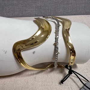 Alexis Bittar gewelltes Flüssiggold Kristall Armreif Armband Neu mit Etikett - Bild 1 von 11