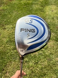 ✅Ping G5 455 SS Face 5 Wood- 18°- Graphite Shaft Regular Flex- Left Handed✅ - Picture 1 of 15