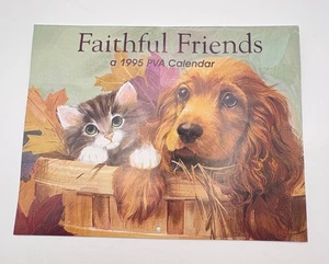 Faithful Friends 1995 Calendar Cats & Dogs Illustrations PVA Animal Lover Gift - Picture 1 of 8