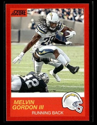 2019 Score #23 Melvin Gordon III Red Card Los Angeles Chargers - Image 1 of 2
