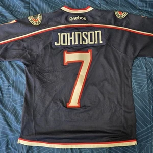 Columbus Blue Jackets Jack Johnson Reebok Jersey Hockey NHL Uomo Medium - Foto 1 di 4